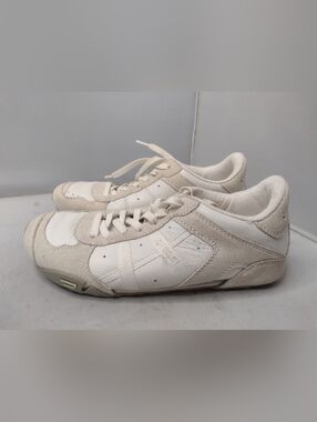 Vintage Diesel Avy Women’s Leather Low Top Sneakers Shoes 7 White Y2K  B4